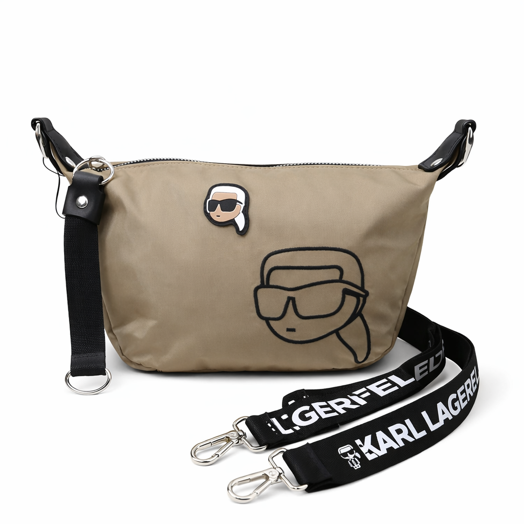 Karl Lagerfeld Ikon Nylon Small Half-Moon Bag.