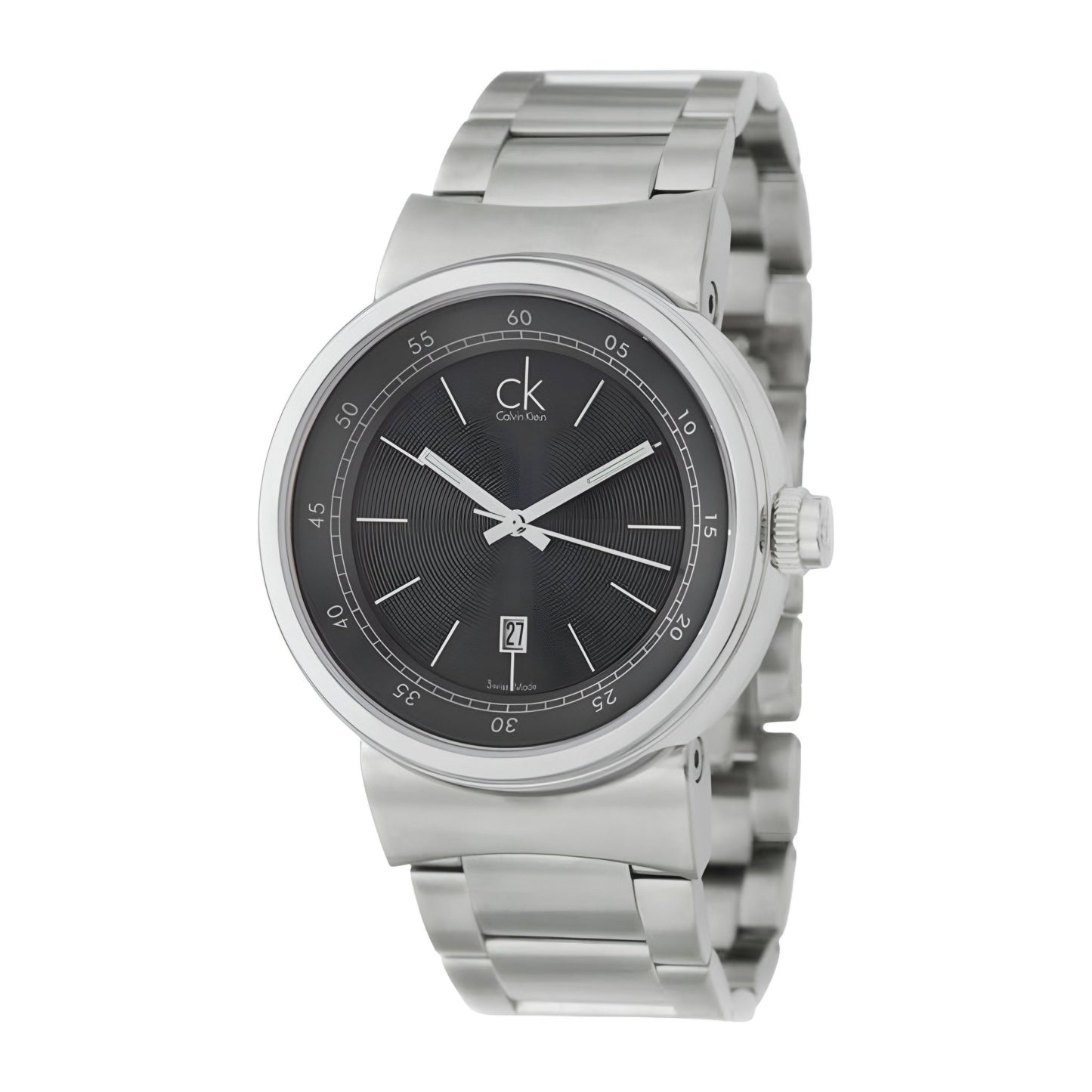Silver CK Swiss Quartz | Dark Grey - Legend Shop Lb
