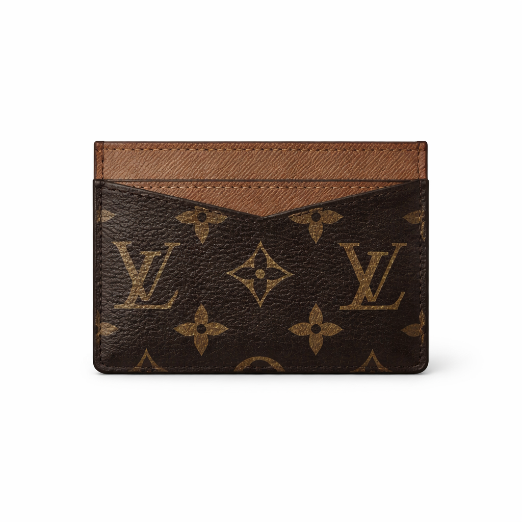 Louis Vuitton Monogram & Brown Triple Card Holder