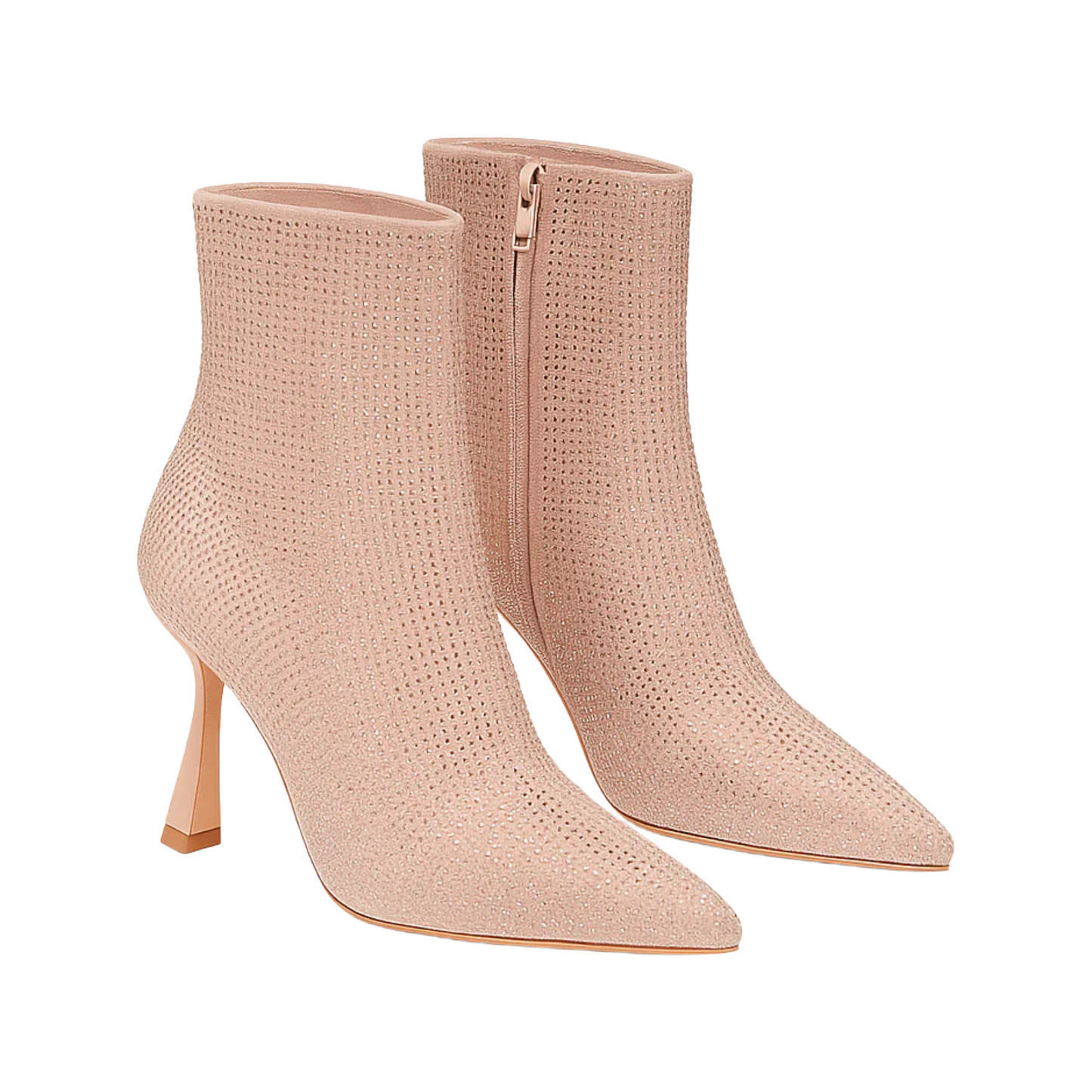 Rhinestone High-Heel Ankle Boots