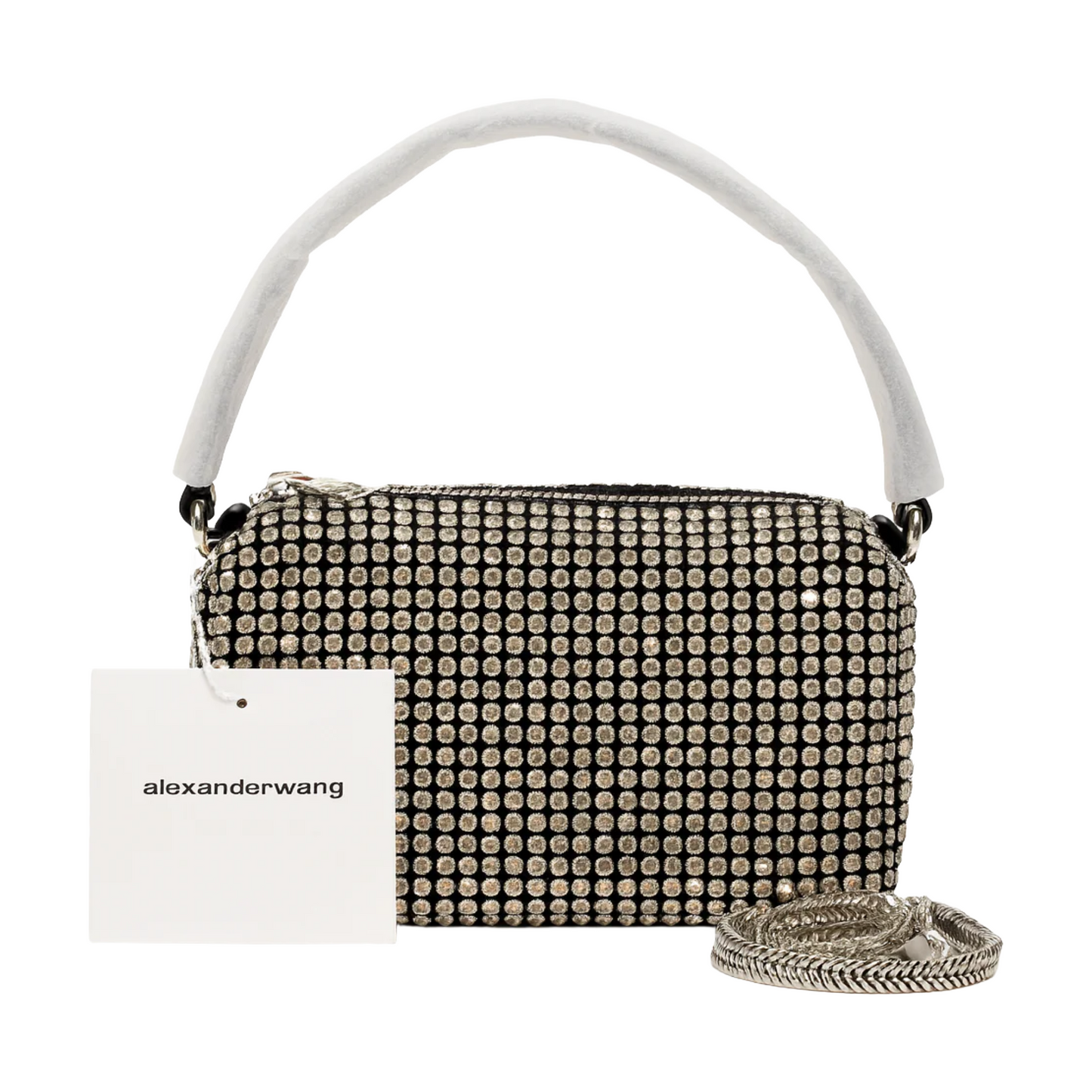 Alexander Wang Heiress Pouch in Crystal Mesh Silver