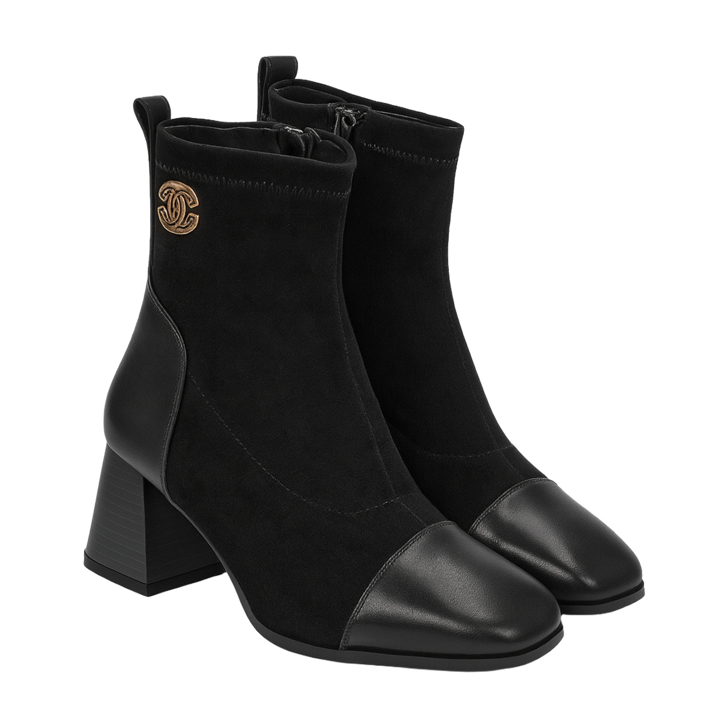 Velvet Chanel Boot | Black