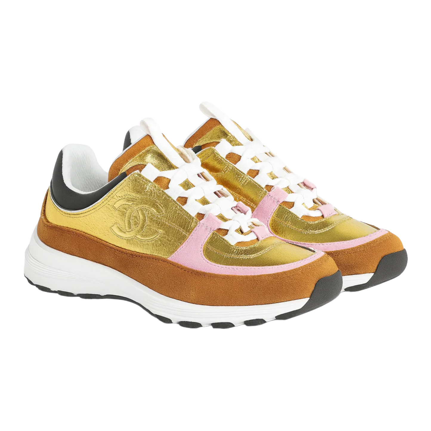 Chanel suede CC low-top sneakers