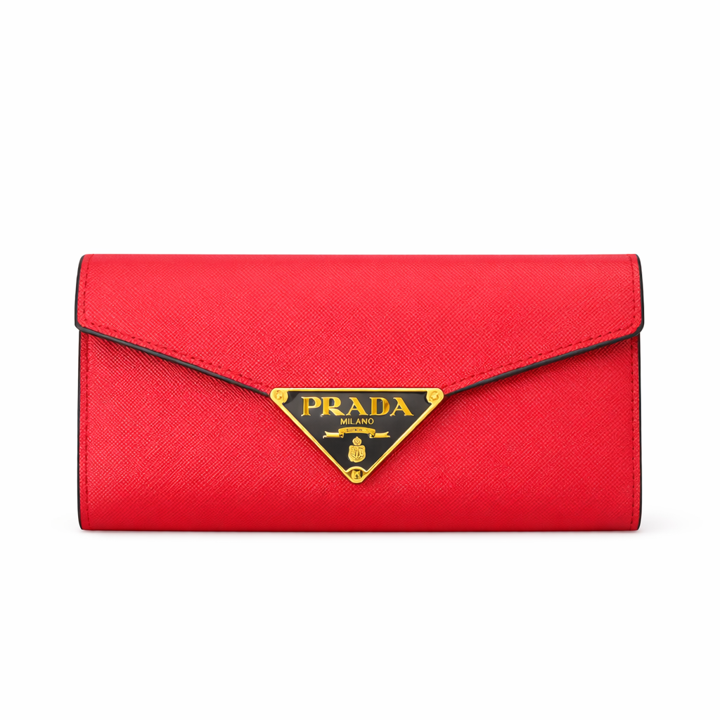 Prada Saffiano leather wallet in red