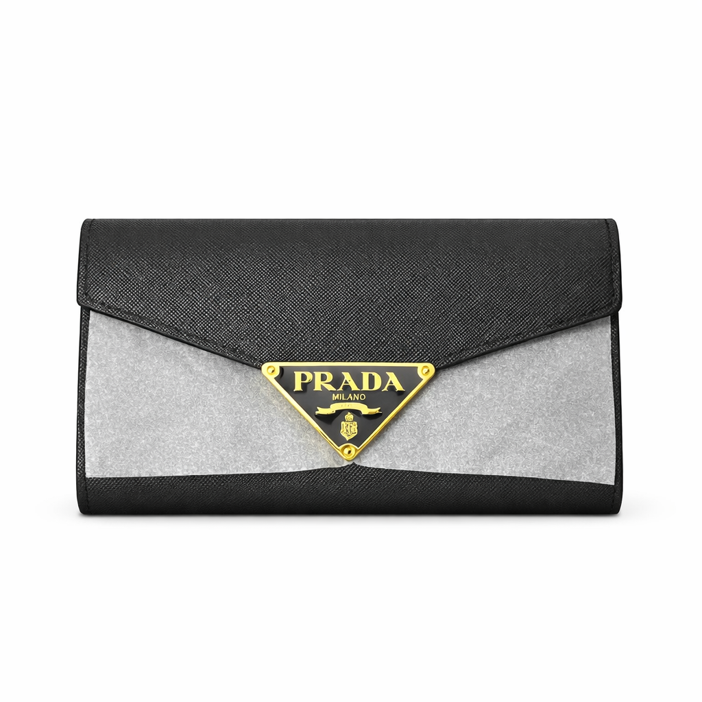 Prada Saffiano leather wallet in black