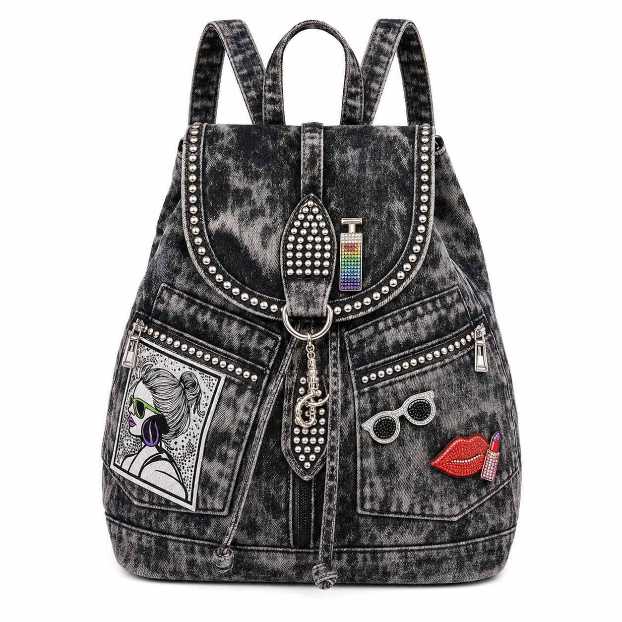 Alice Fan Fashion Denim Women Casual Backpack