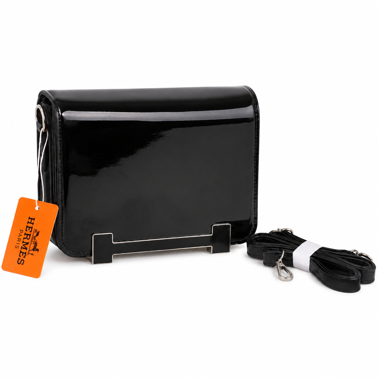 Hermés bag full glossy black