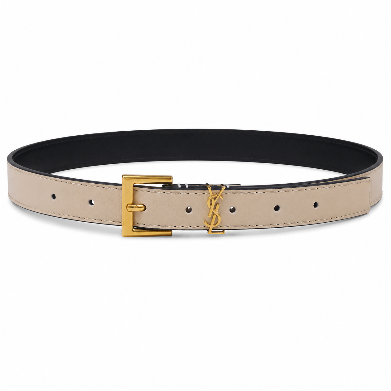 Saint Laurent Cassandre belt in beige