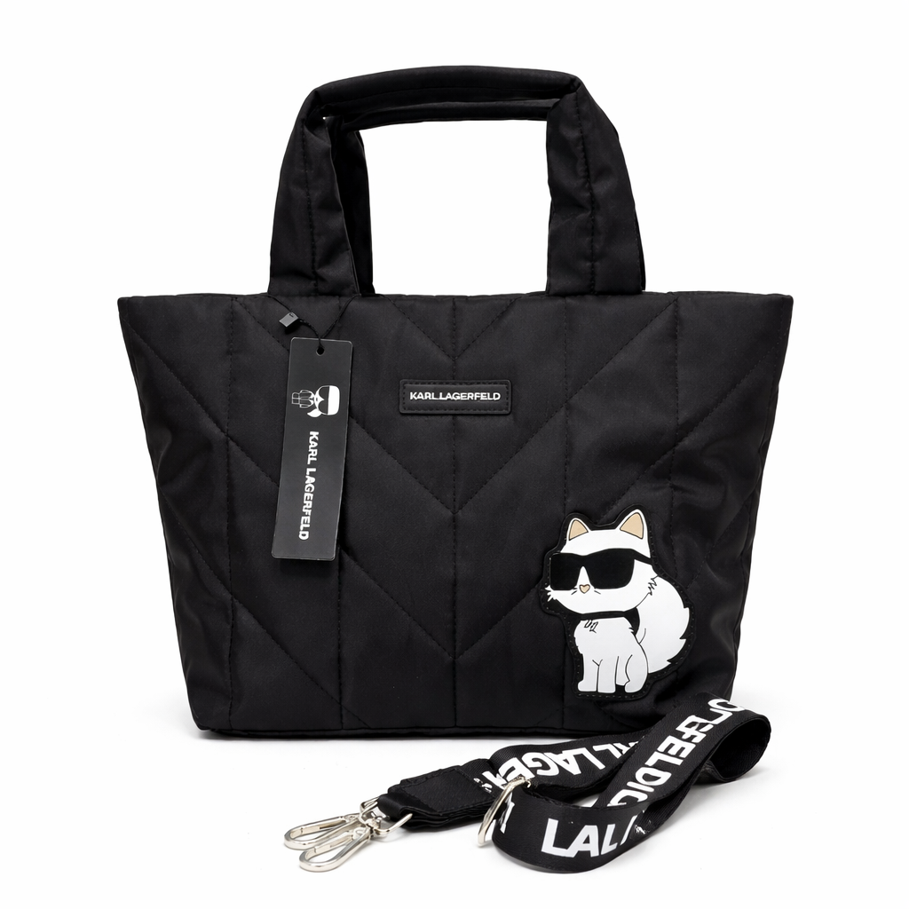 Karl Lagerfeld Paris Voyage quilted nylon tote bag