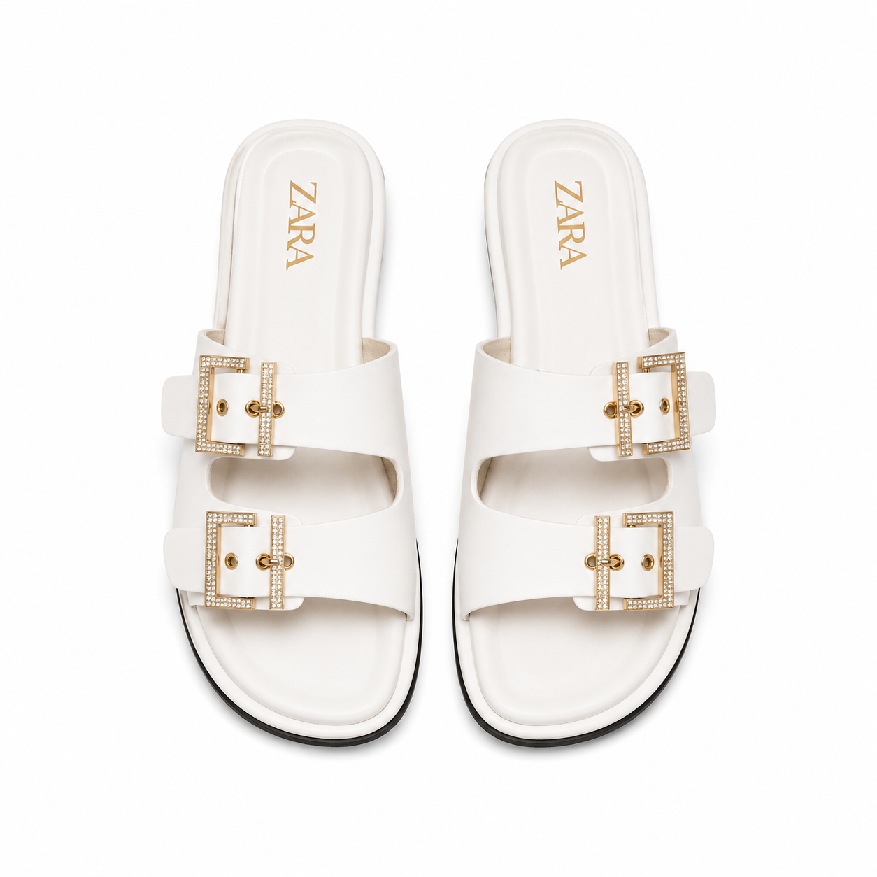 Zara black flat sandals