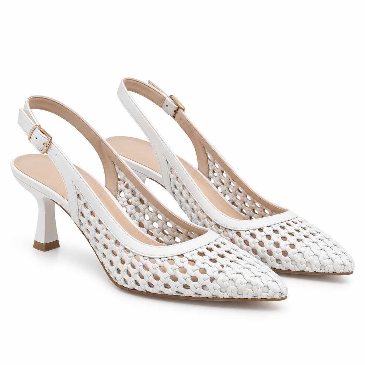 woven slingback pumps