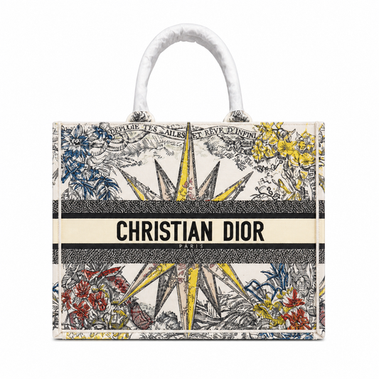 multicolor embroidered canvas Christian Dior Large Book Tote with the Rêve d'Infini motif.