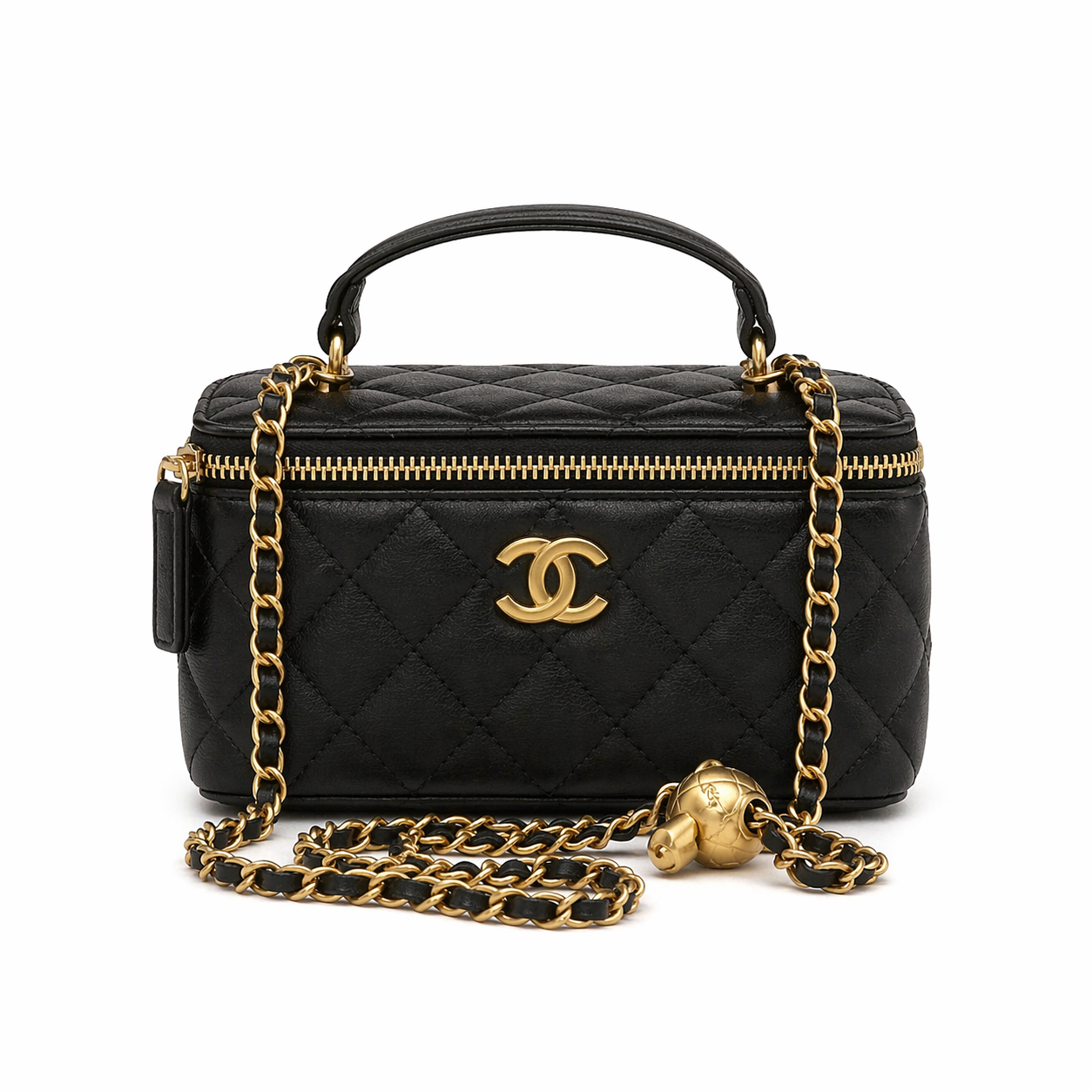 Chanel quilted lambskin vanity case