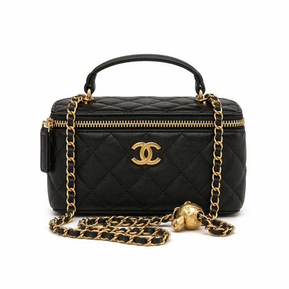 Chanel quilted lambskin vanity case