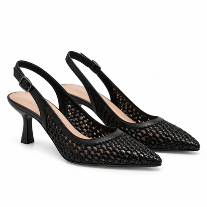 woven slingback pumps