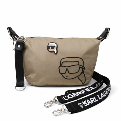 Karl Lagerfeld Ikon Nylon Small Half-Moon Bag.