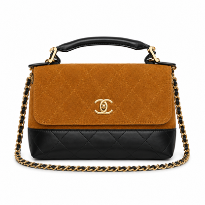 Chanel quilted top handle flap bag