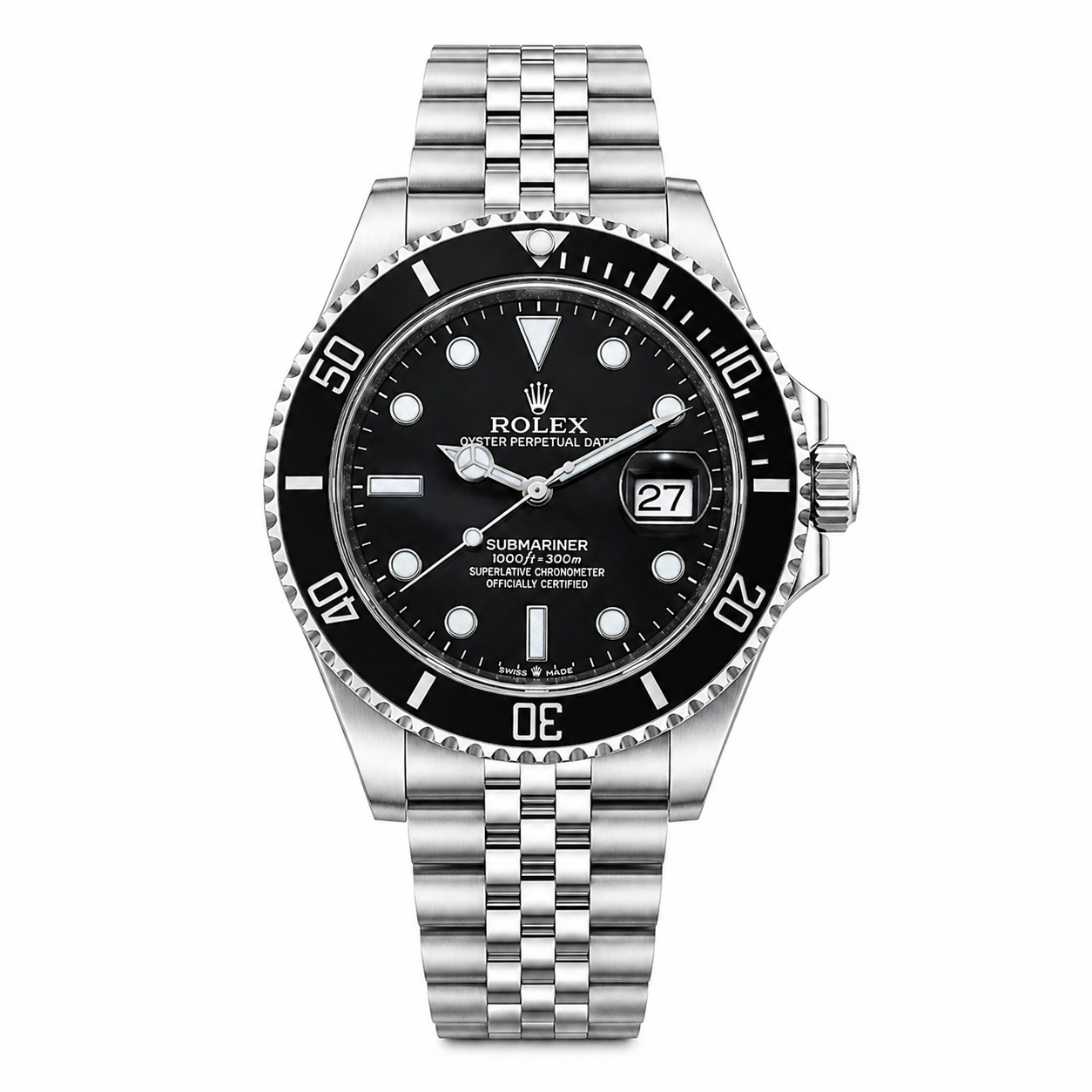 Rolex Silver automatic Submariner Date watch | Black