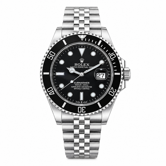 Rolex Silver automatic Submariner Date watch | Black