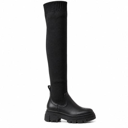 over-the-knee platform sock boots