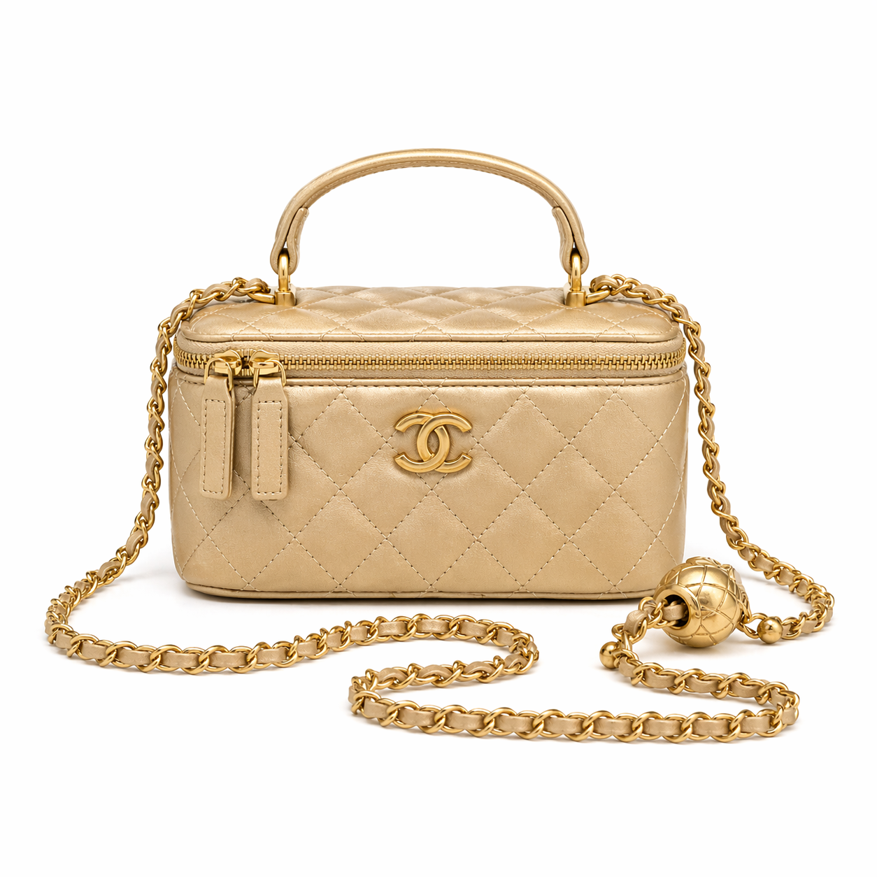 Chanel quilted lambskin vanity case