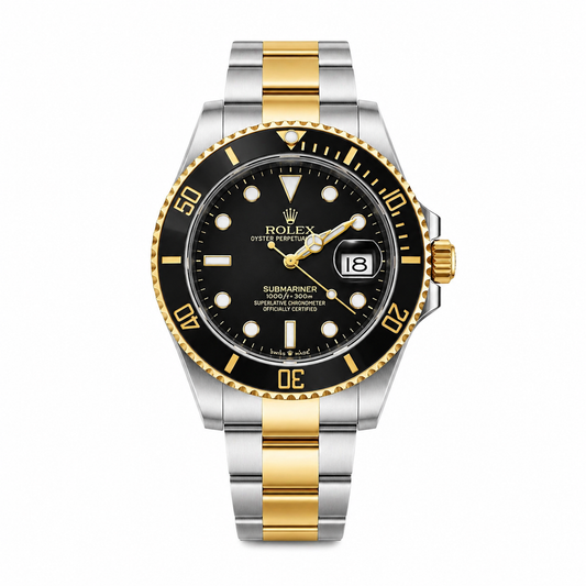 Rolex Silver automatic Submariner Date watch | Black