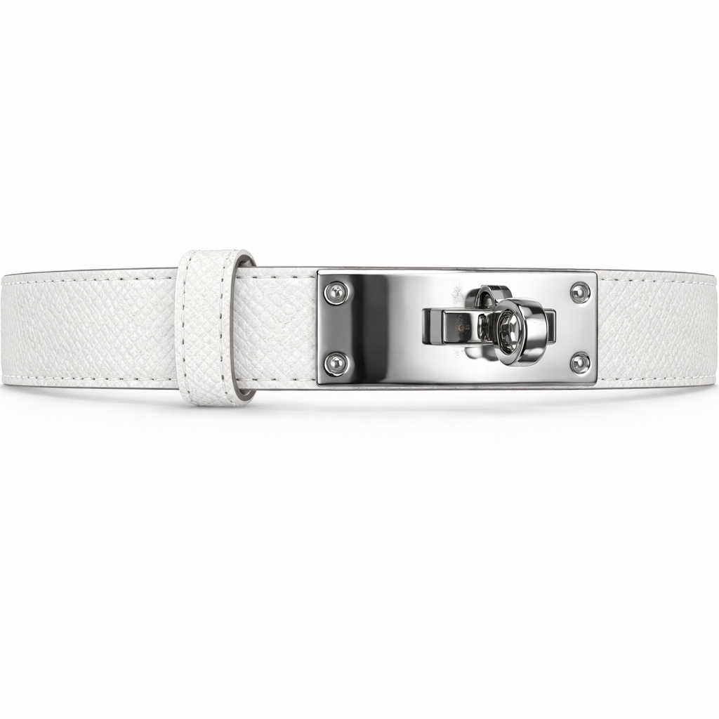 Hermès Kelly Belt White