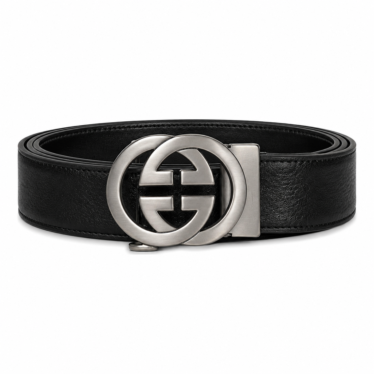 G buckle leather ratchet belt