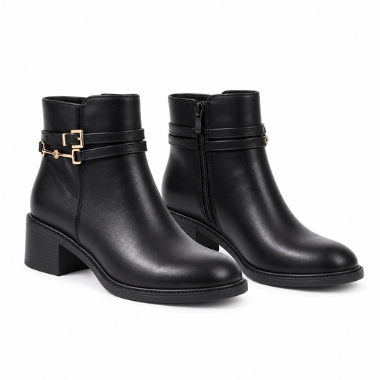 faux-leather ankle boots