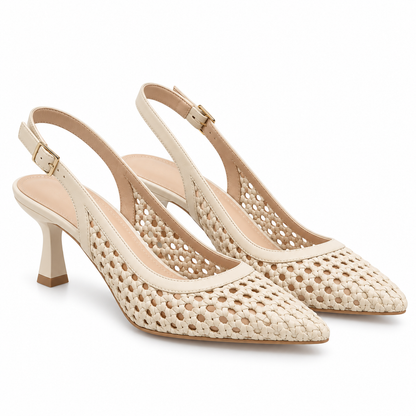 woven slingback pumps