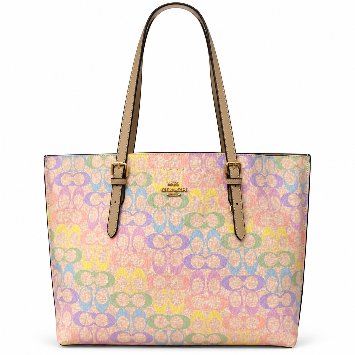 Coach City Tote Bag in Rainbow Signature Canvas