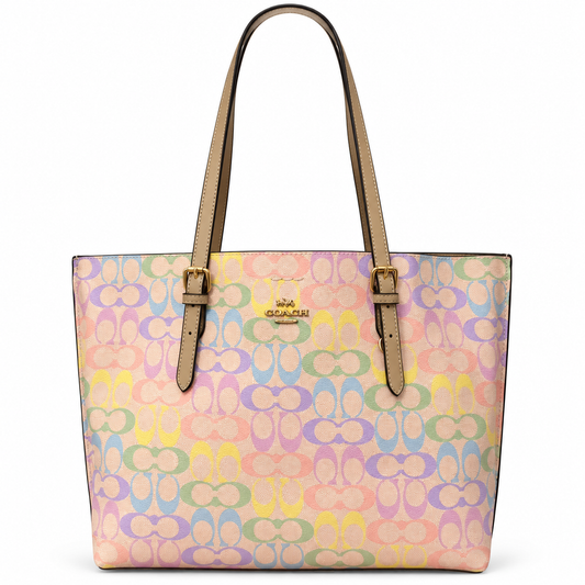 Coach City Tote Bag in Rainbow Signature Canvas