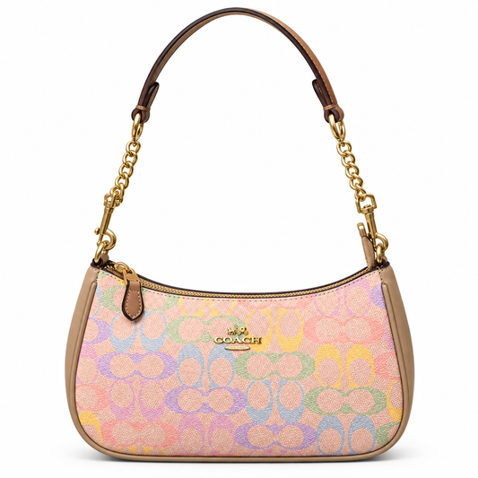 Coach Teri Shoulder Bag in Rainbow Signature Canvas