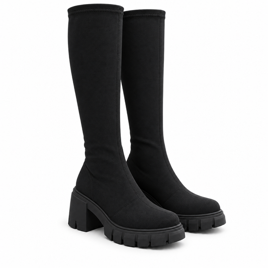 knee-high platform sock boots
