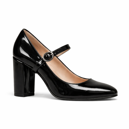 Block Heel Pointy Toe Mary