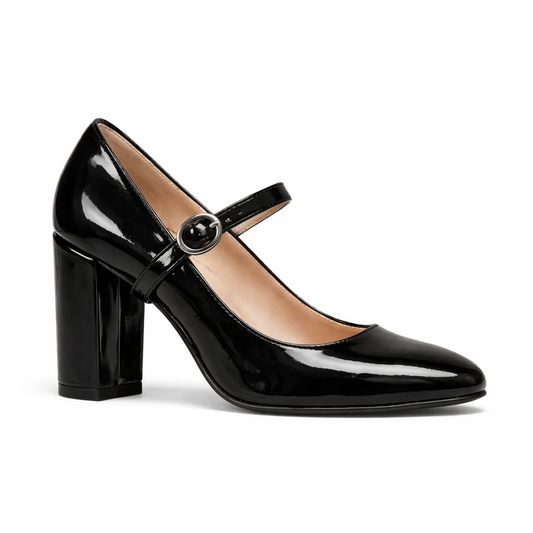 Block Heel Pointy Toe Mary