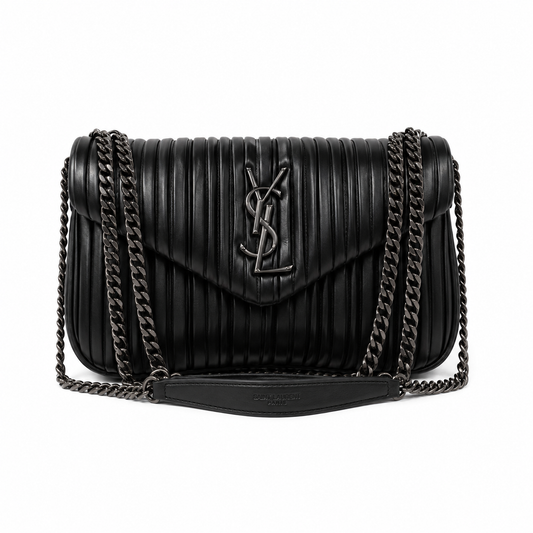 Saint Laurent black quilted leather bag
