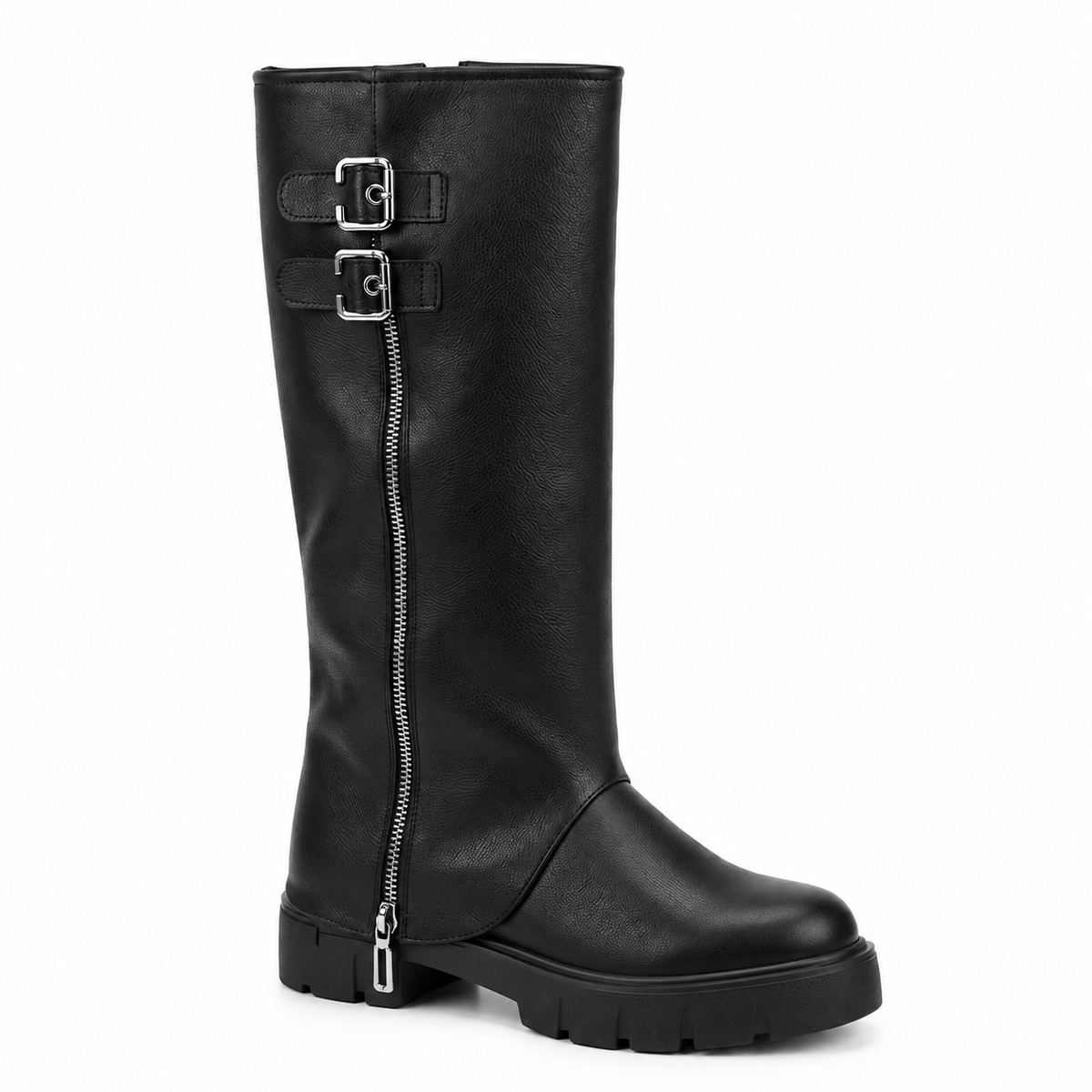 black knee-high boots