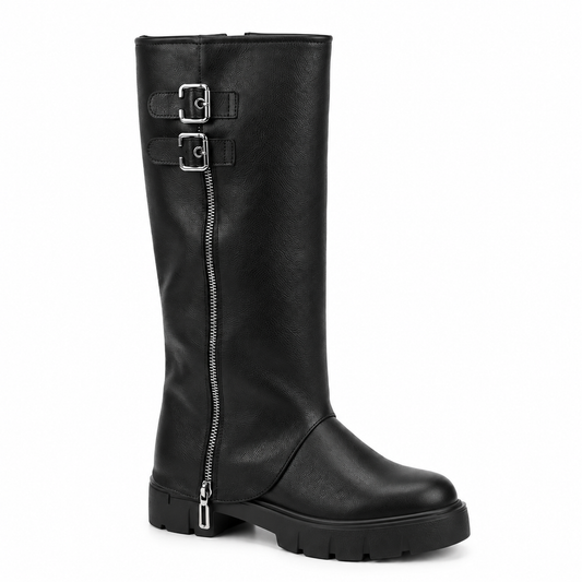 black knee-high boots