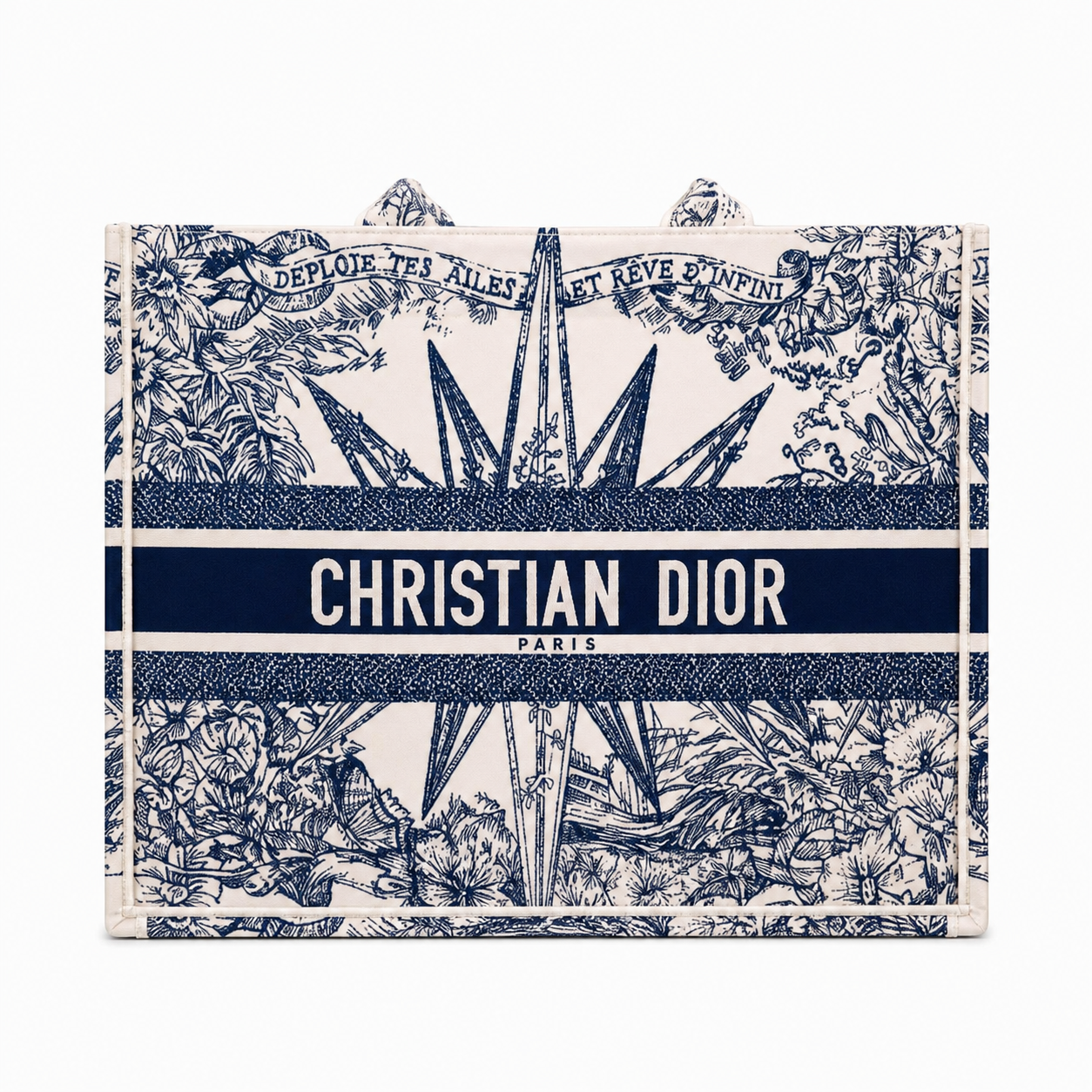 Christian Dior Book Tote in the White and Blue Rêve d'Infini motif
