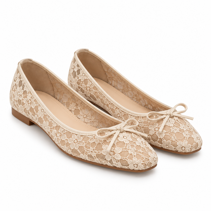 lace-patterned ballet flats