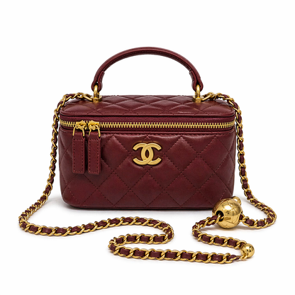 Chanel quilted lambskin vanity case
