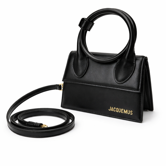 features a pink Jacquemus Le Chiquito Noeud bag