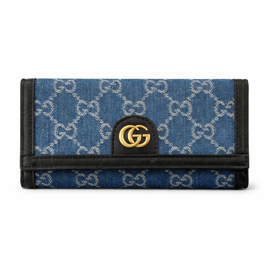 Gucci GG Marmont denim long wallet