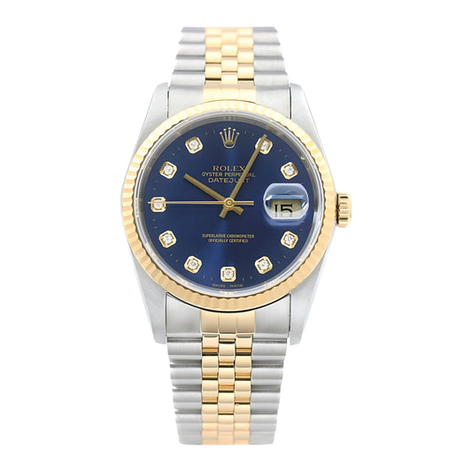 Silver And Gold Rolex DateJust | Blue