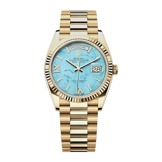 Gold Rolex Day-Date | Turquoise