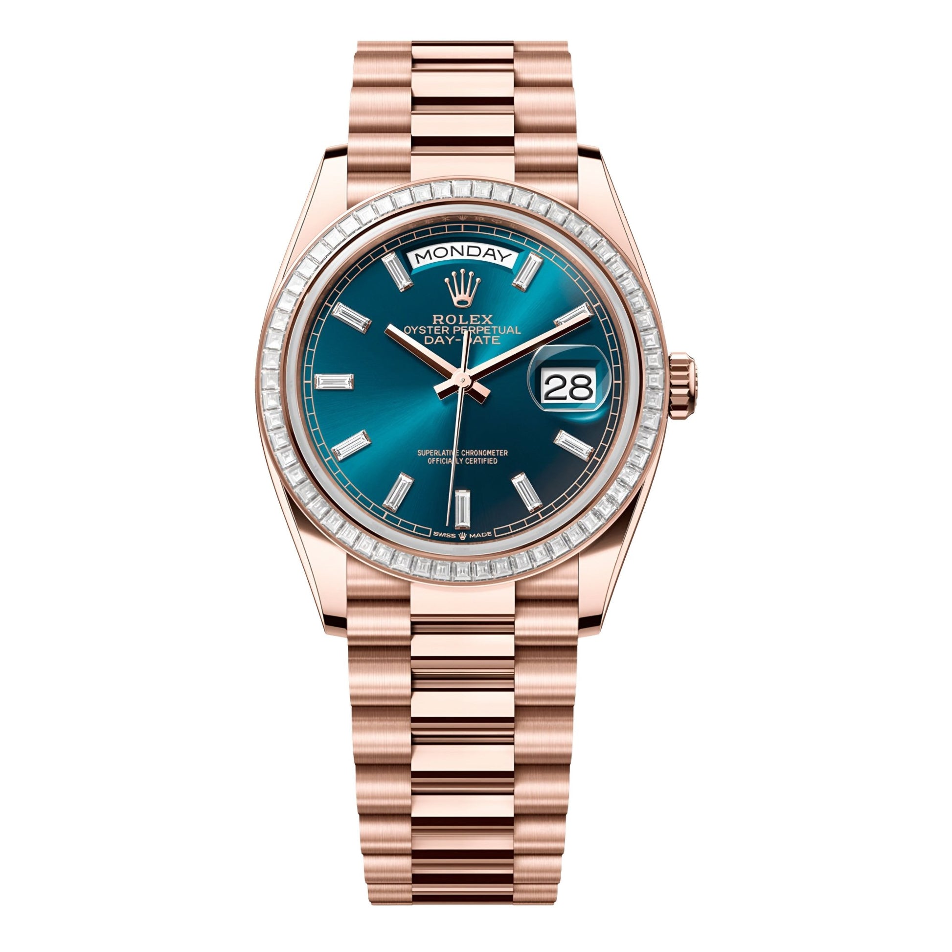 Rose Gold Rolex Day - Date | Bleu - Green - Legend Shop Lb