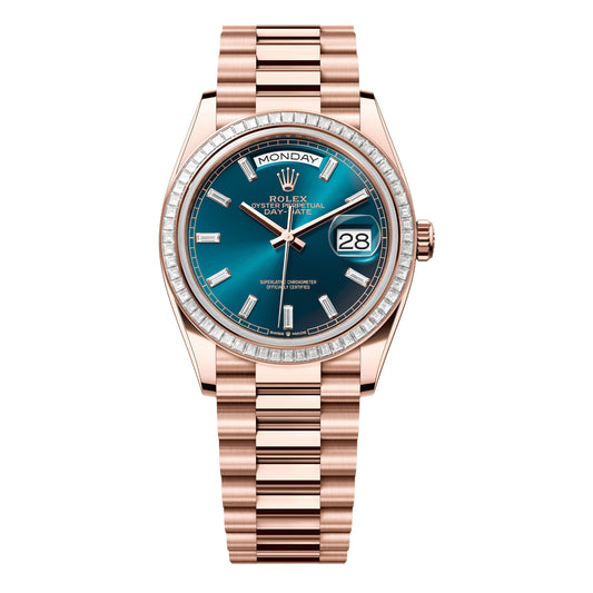 Rose Gold Rolex Day-Date | Bleu-Green