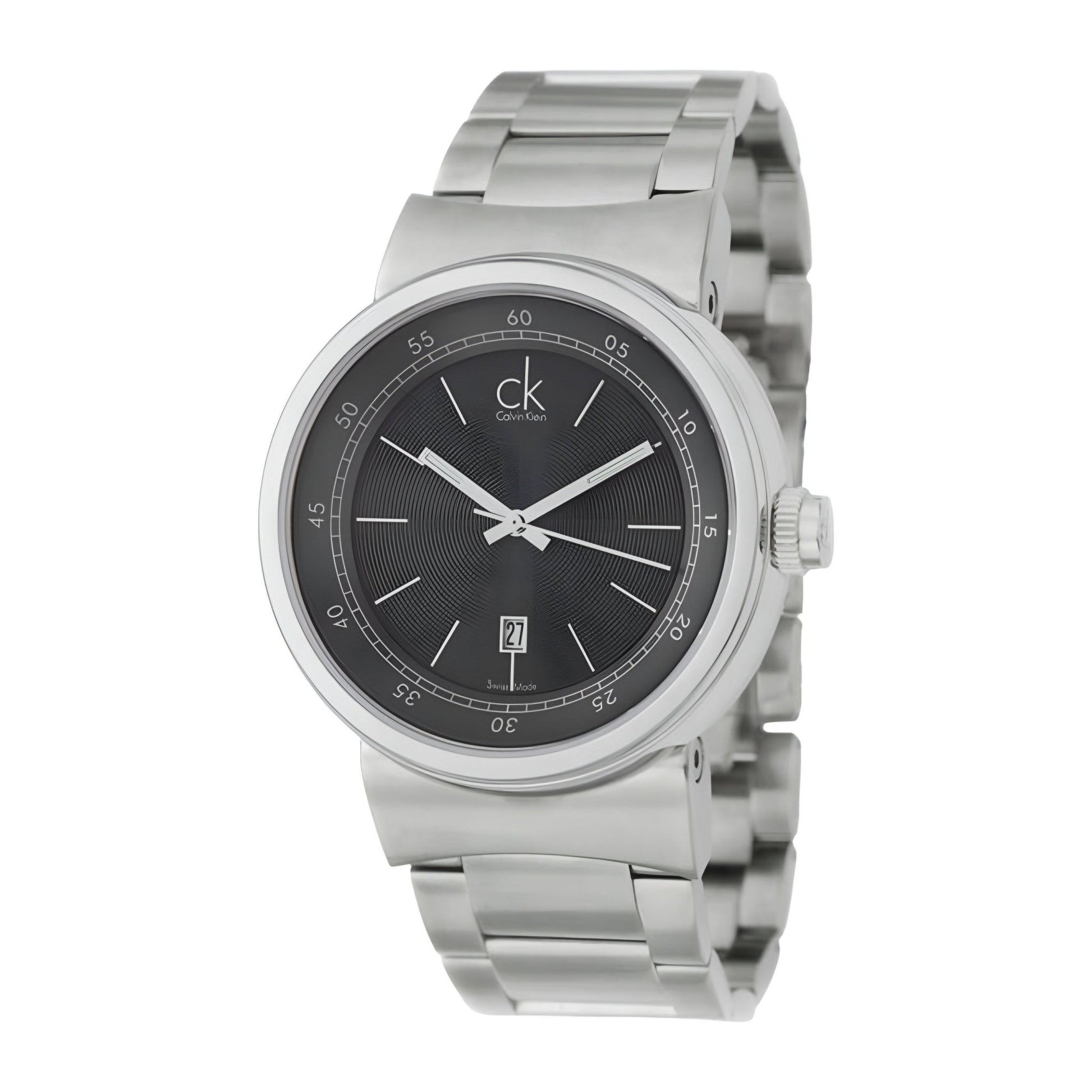 Silver CK Swiss Quartz | Dark Grey - Legend Shop Lb