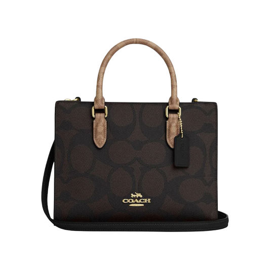 Coach Maggie Small Tote Bag in Blocked Signature Canvas